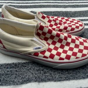 Vans Red and White Checkered Sneakers